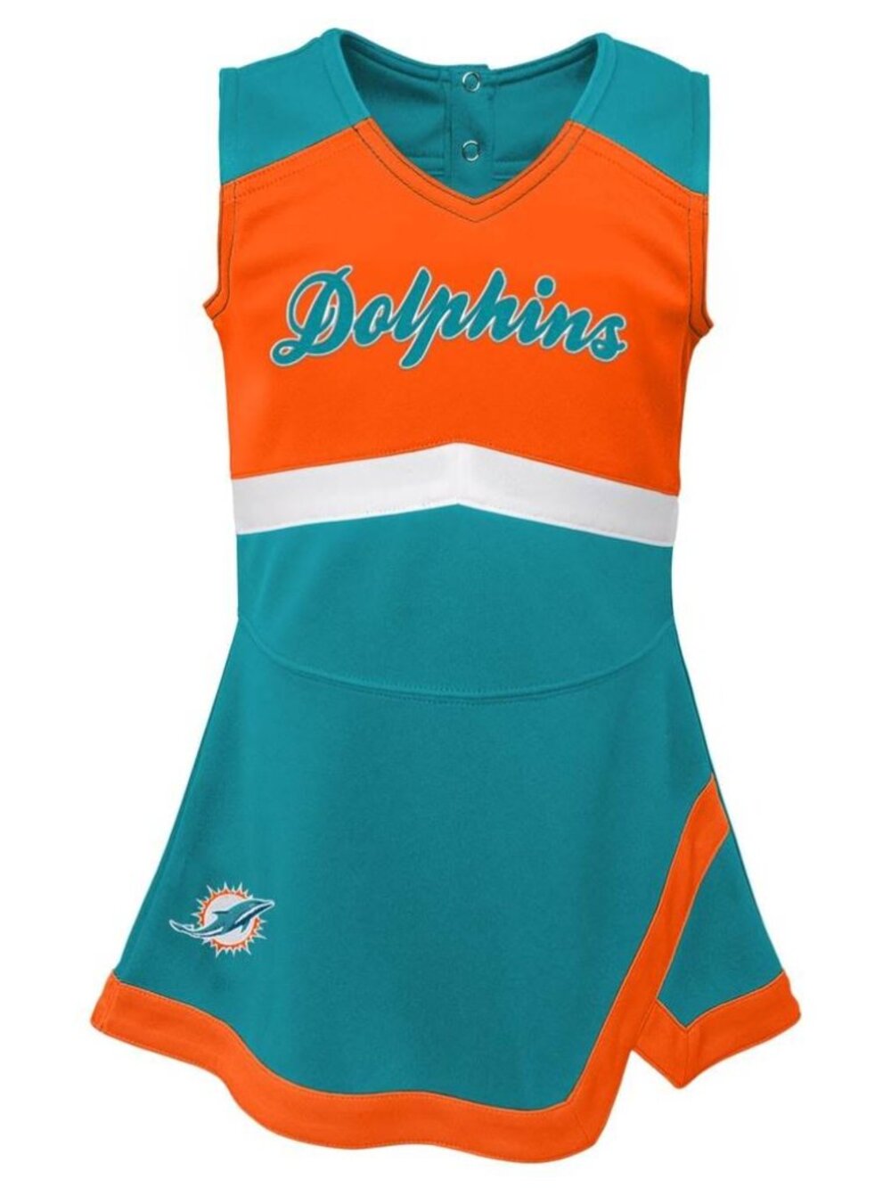 Licensed Girls Toddler Aqua Miami Dolphins Cheer Captain Dress Size 3T
